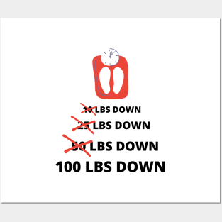 Funny Weight Loss, 100 Lbs Down, Lose Weight Workout Gym Design Posters and Art